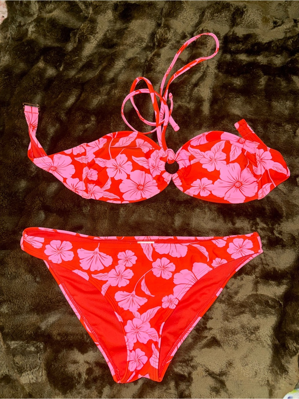Woman’s target Red & Pink Floral One-Piece Swim Set